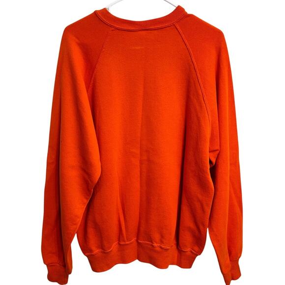Vintage Handmade Jerzees Fall Halloween Leaves Orange Grandma Sweater Size XL - Picture 2 of 6